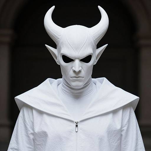 White Riddler with Horned Headdress