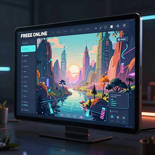 Futuristic AI Art Generator Interface