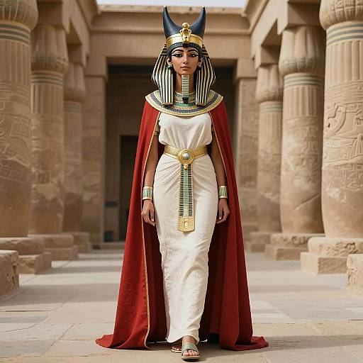 Egyptian Queen Cleopatra in Ancient Temple