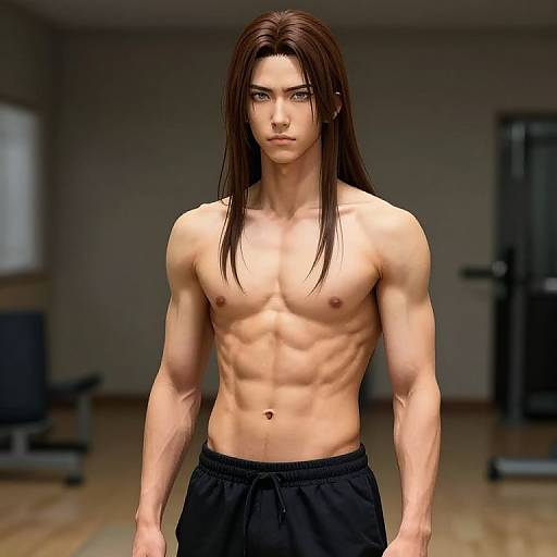 Ukiyo-E Style Surreal Bodybuilding Dream