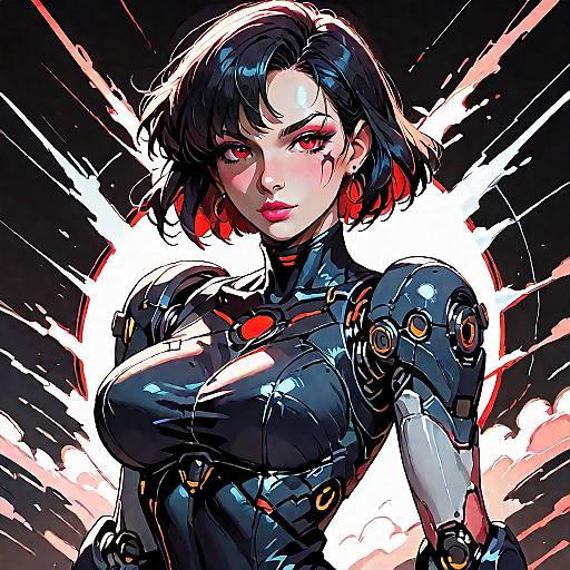 Vintage 1990s Cyborg Girl Portrait