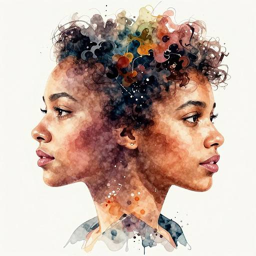 Watercolor Double Exposure Face Merge