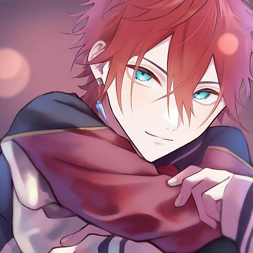 Illustration of Amagi rinne, ensemble stars! in the style of Shunsuke