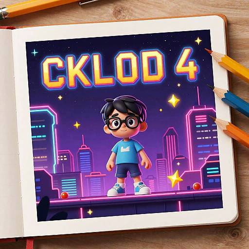 Retro Cyberpunk Childhood Cityscape