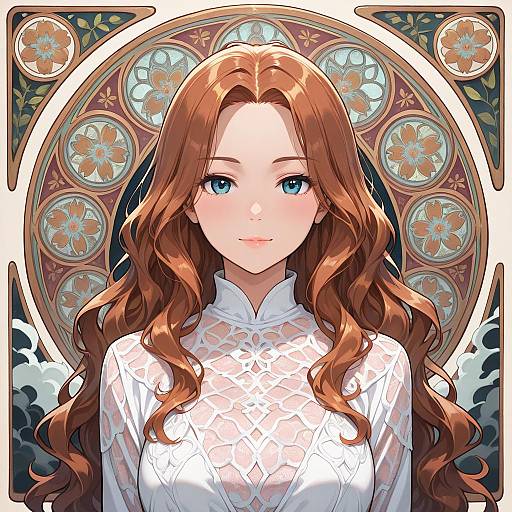 Art Nouveau Smoke Intricate Patterned Portrait