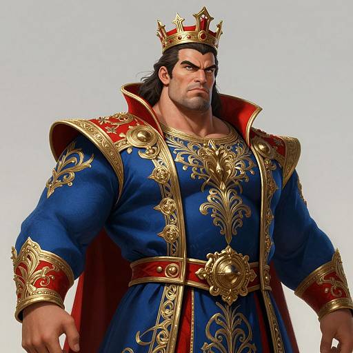 Regal Warrior in Ornate Fantasy Attire