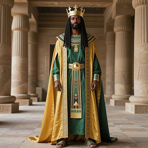 African King in Ancient Egyptian Royal Costume