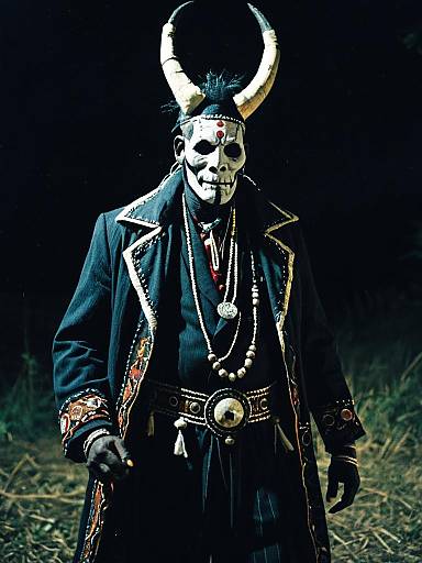 Nighttime Portrait of Witch Doctor Costume