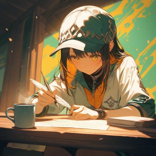 Dynamic Manga Illustration of a Writer