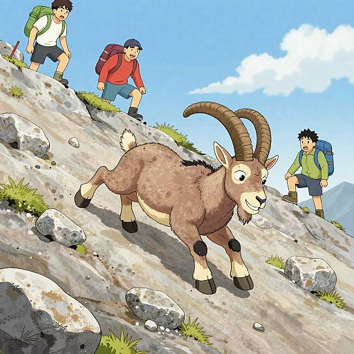 Cheeky Mountain Goat's Comedic Tumble