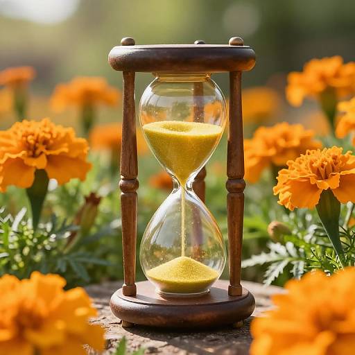 Vintage Hourglass in Marigold Garden
