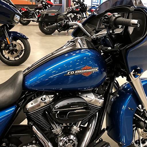 Blue Harley Road Glide Close-Up
