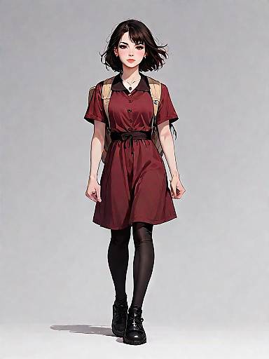 Woman Walking in Casual Chic Outfit