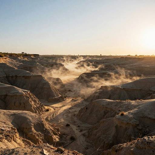 Surreal Wind-Swept Badlands Basin