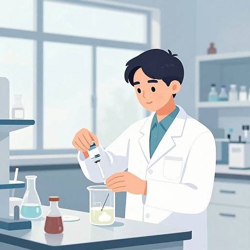 Serene Medical Lab Scientist Illustration
