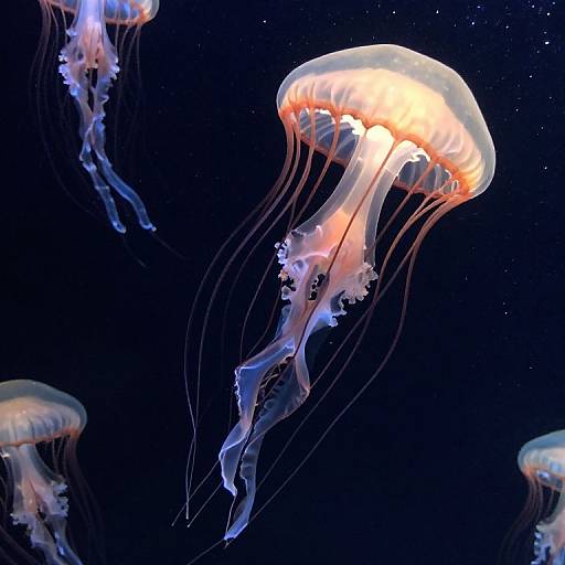 Glowing Jellyfish in Starry Night