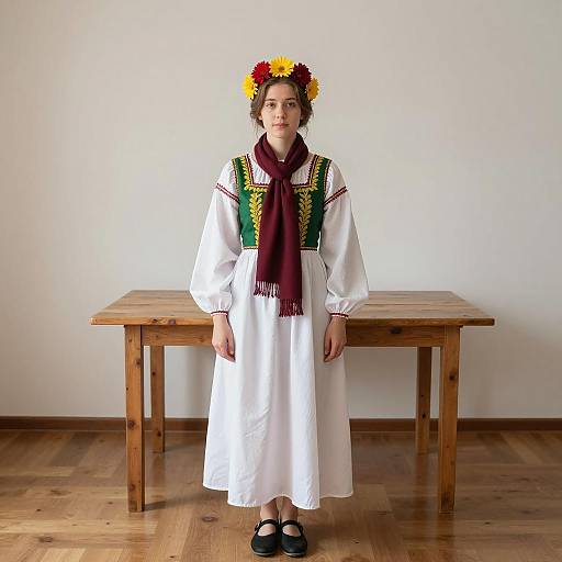 Young Woman in Traditional Folk Costume