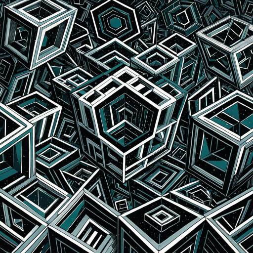 Surreal Fractured Cubes in Escher Style