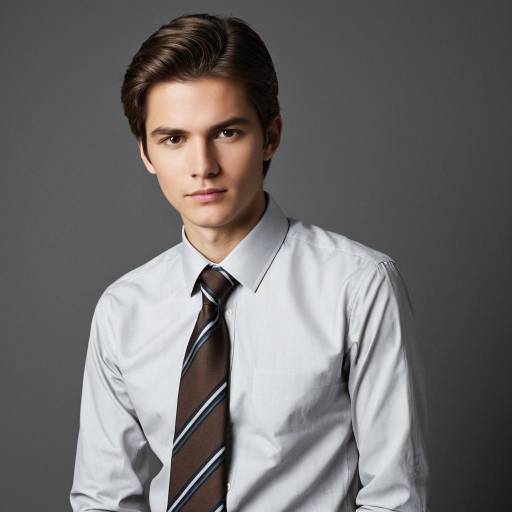 Young Man in Dress Shirt and Tie