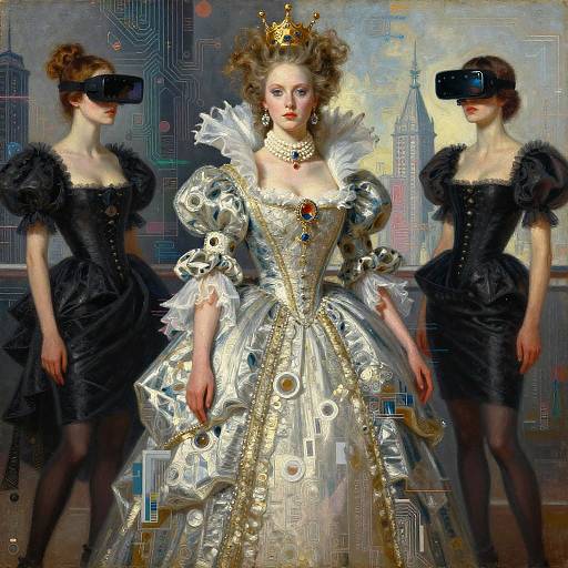 Neuro-Baroque Futuristic Duchess Portrait