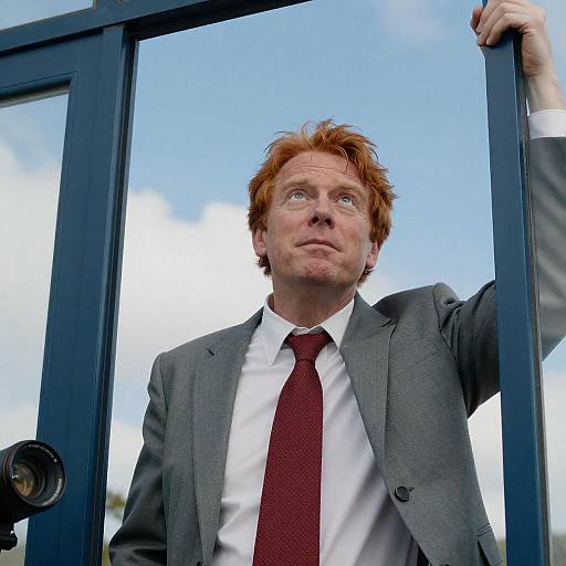 Red-Haired Man in Grey Suit Portrait