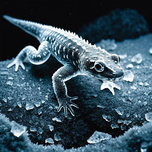 Crystal Ice Salamander Sculpture