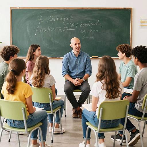 Lively Classroom Conversation Around Teacher