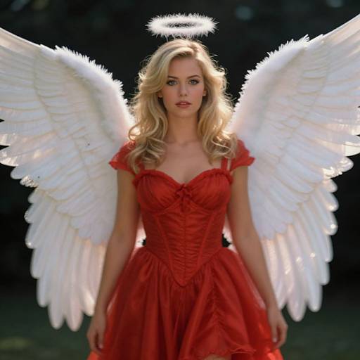 Blonde Angel in Red Dress
