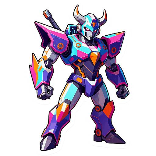 Geometric Mechashot Devil Sticker