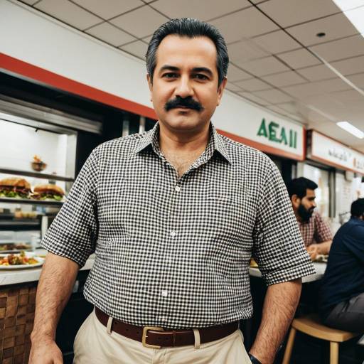 Middle-aged Turkish Man in Casual Checkered Shirt