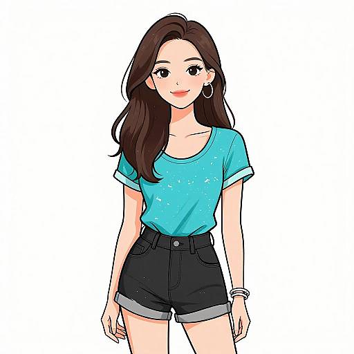 Smiling Woman in Casual Chic Outfit