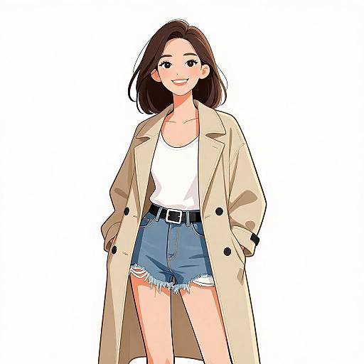 Chic Woman in Casual Outfit