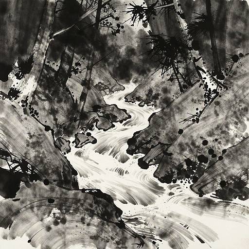 Monochrome Hidden Underground River