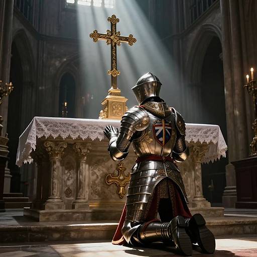 Knight Kneeling at Grand Altar