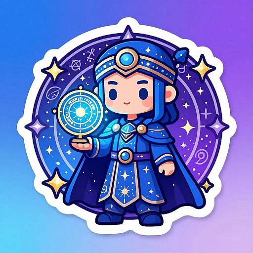 Chibi Astrologian with Glowing Orrery