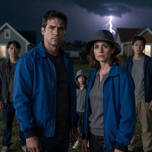 Intense Nighttime Movie Scene Photograph