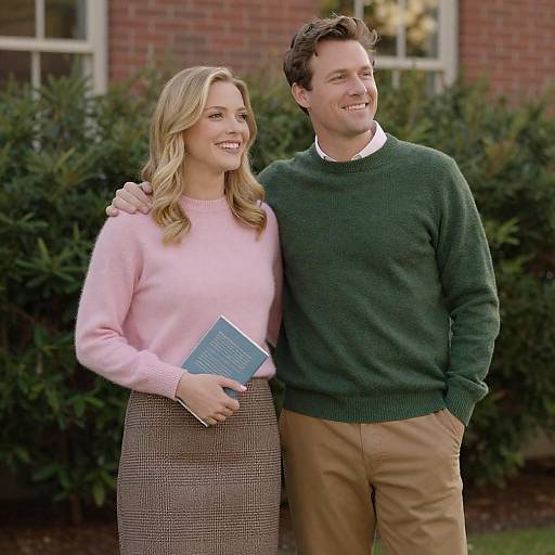 Couple Smiling in Natural Outdoor Setting