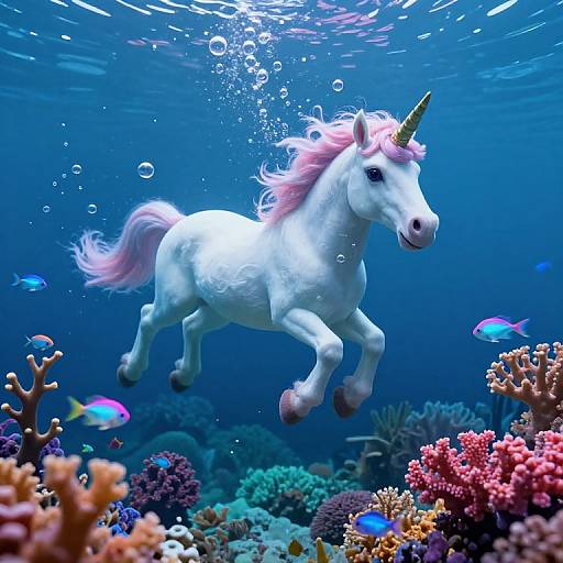 Enchanting Underwater Unicorn Fantasy