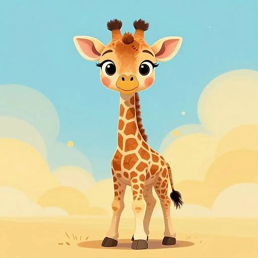 Cute Baby Giraffe Portrait