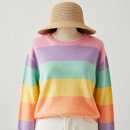 Cozy Rainbow Pastel Korean Sweater