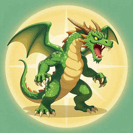 Fierce Green Dragon Illustration