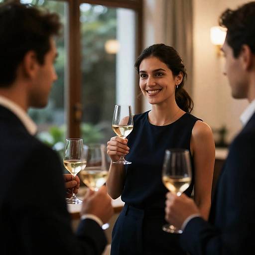 Elegant Gathering with Wine and Smiles