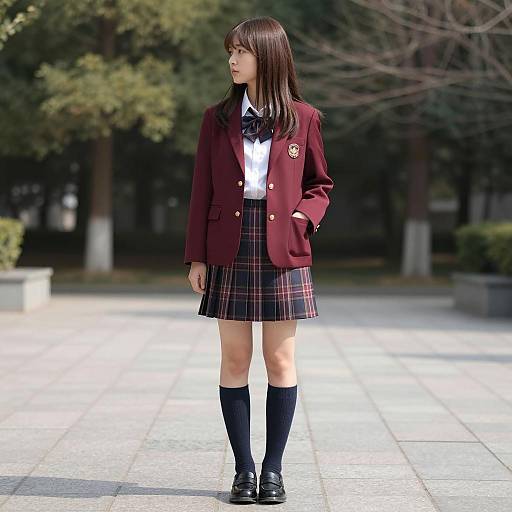 Japanese Schoolgirl in Outdoor Setting