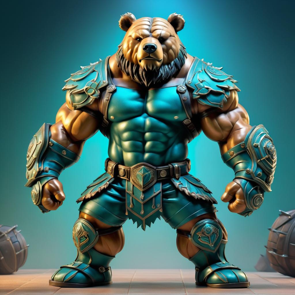 Muscular Bear Warrior in Epic Armor