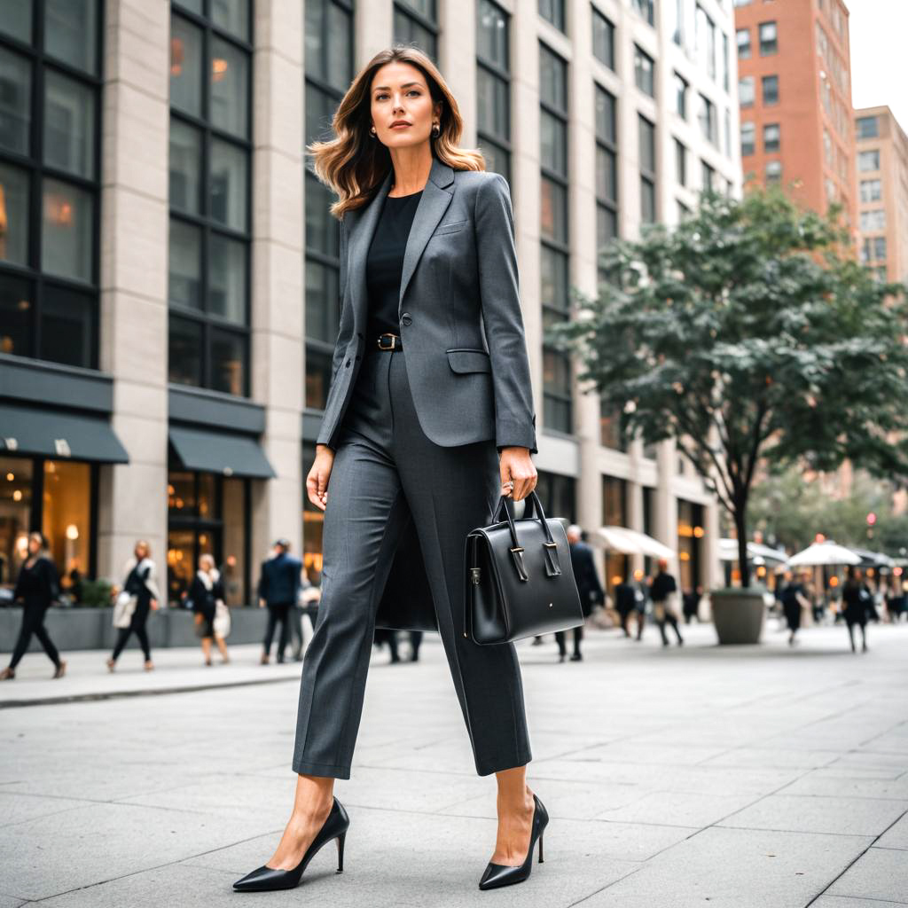 Confident Lawyer in Bustling Plaza