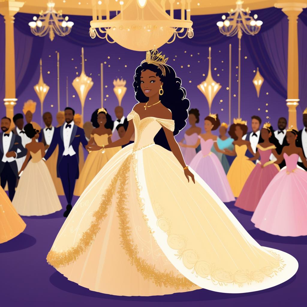 Elegant African American Princess at Coronation