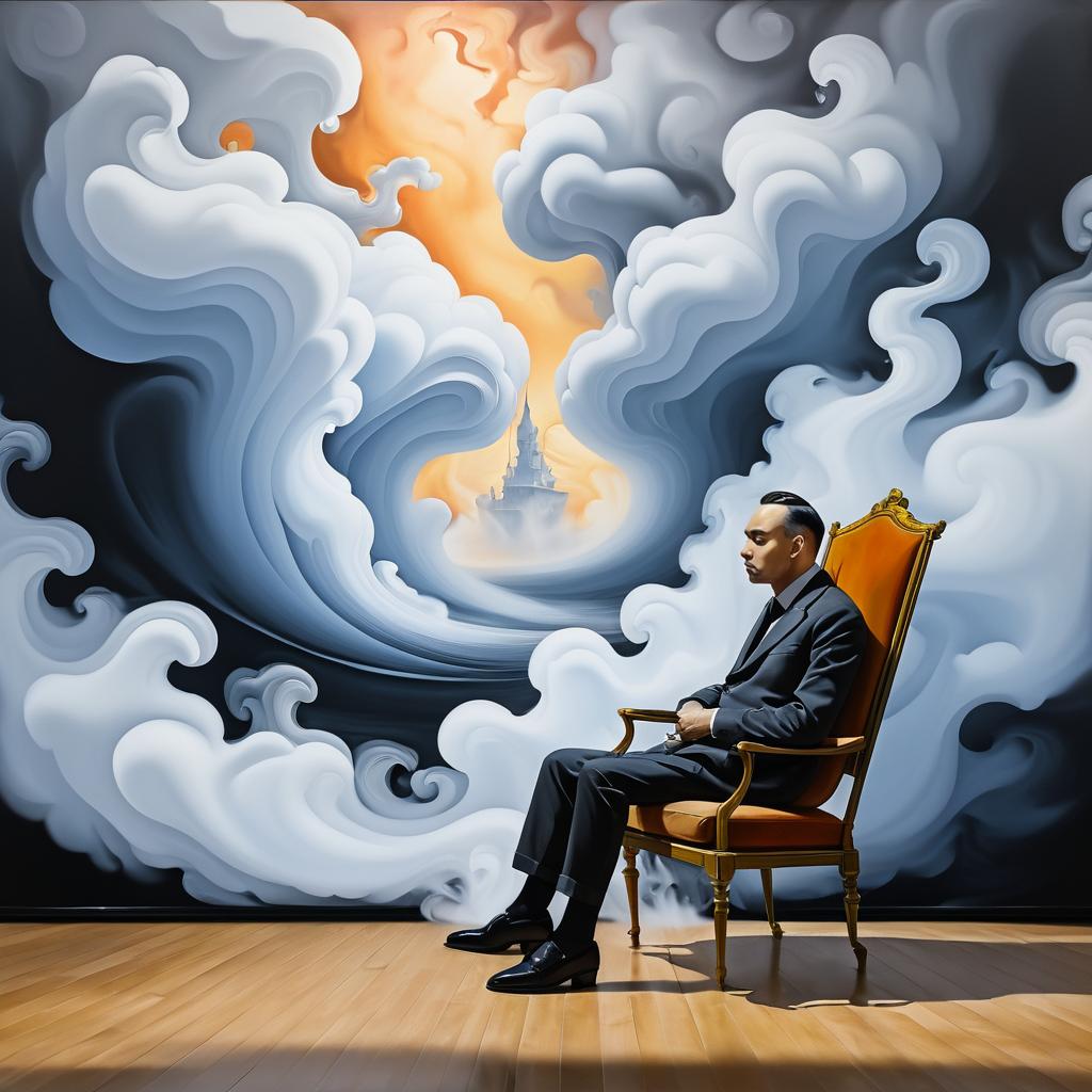 Surreal Portrait with Swirling Smoke