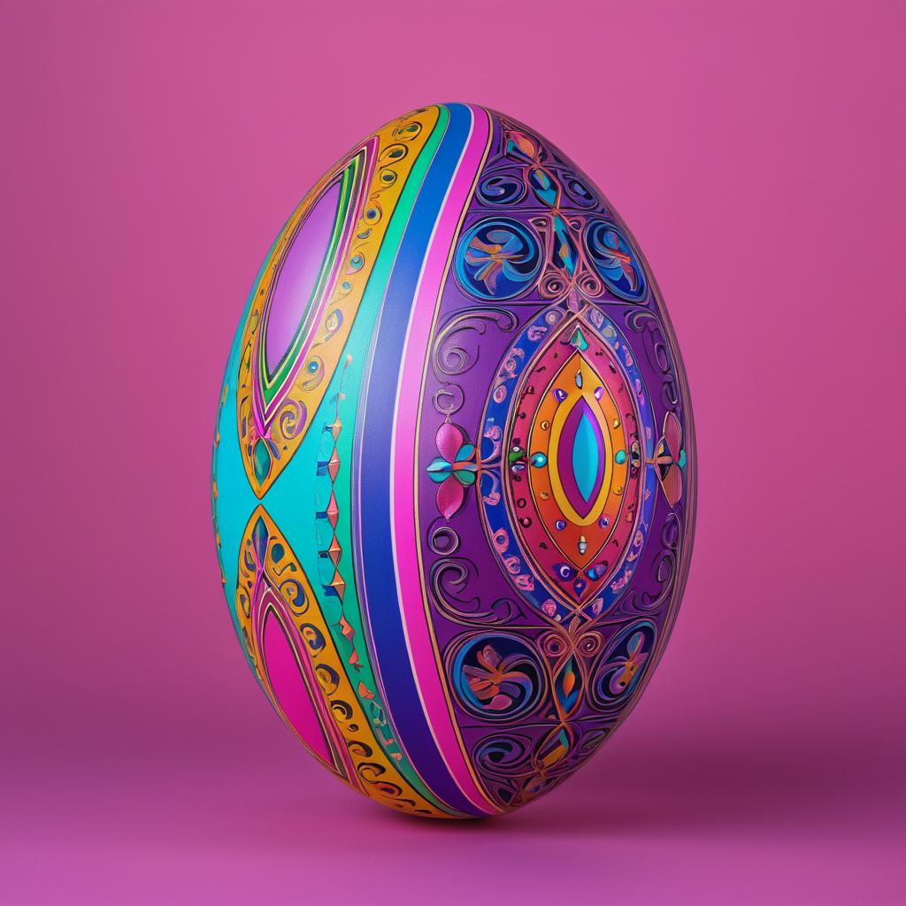 Vibrant Easter Egg Art with Pink Background