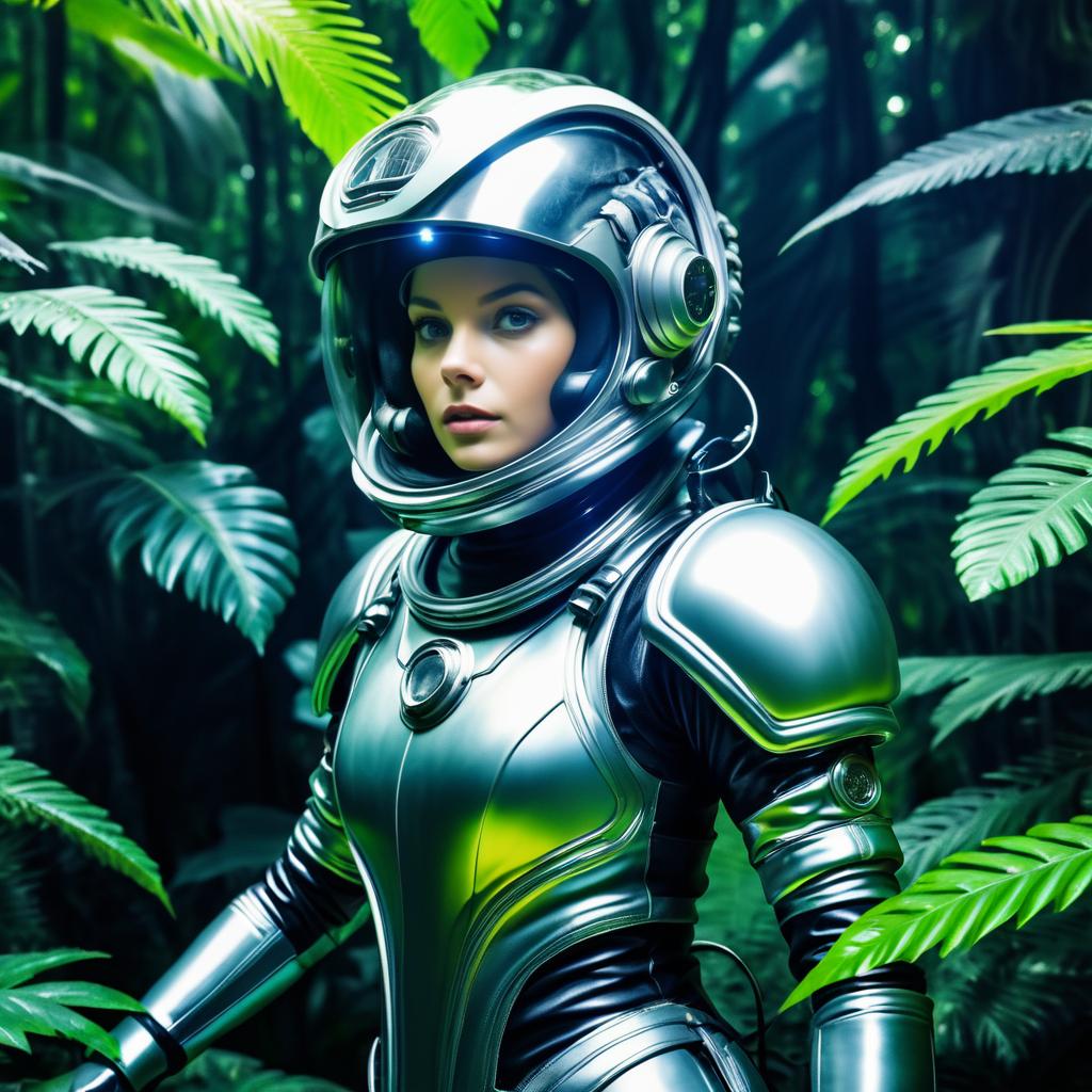 Dreamlike Retro Astronaut in Exotic Landscape