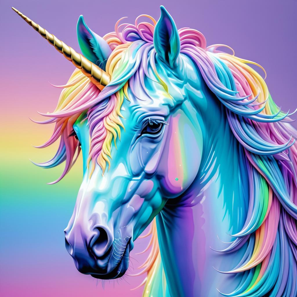 Enchanting Pastel Unicorn Portrait